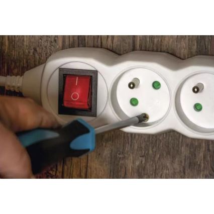 Extensão com um interruptor 5Z 5m branco