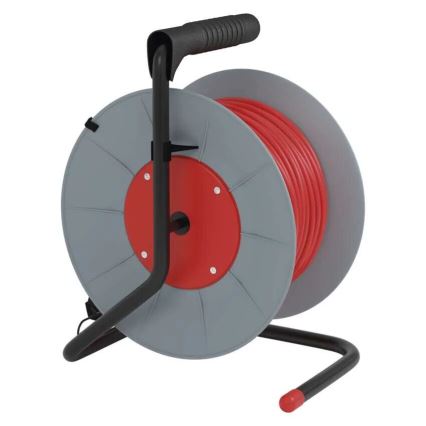 Extensão de cabo com 4 tomadas 25m cinzento/vermelho