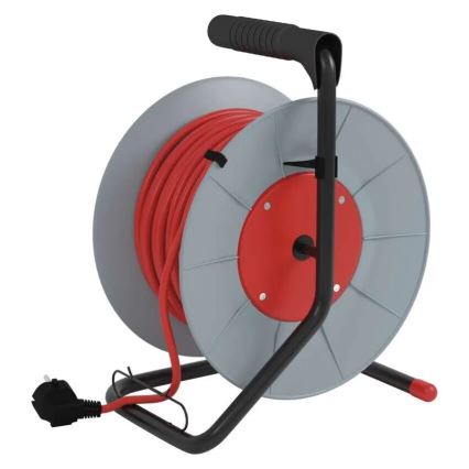 Extensão de cabo com 4 tomadas 25m cinzento/vermelho
