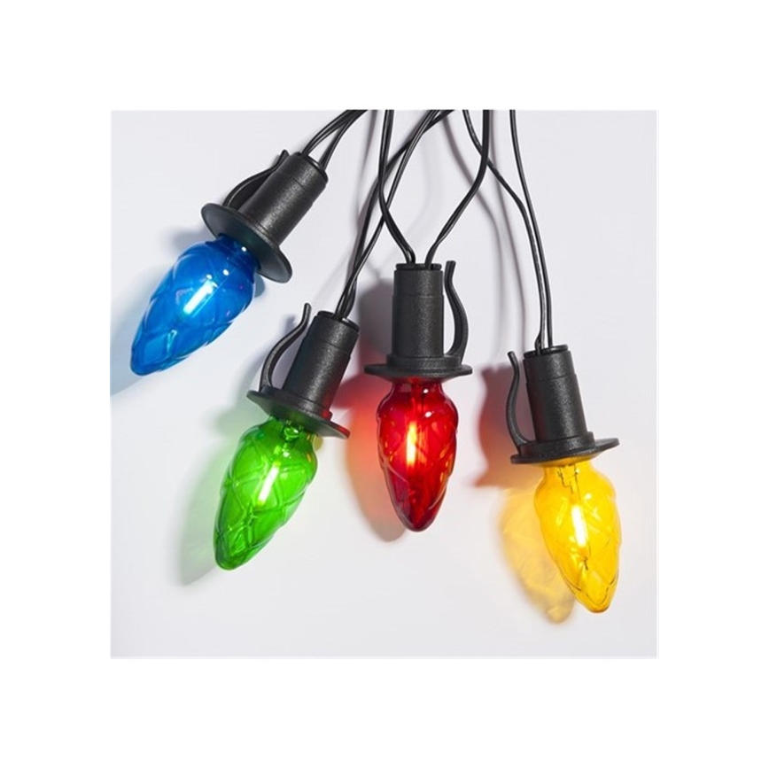 Extensão de guirlanda LED para exterior CONE FILAMENT 20xE10 14m, colorida/branco quente, IP44, Fabricado na República Checa