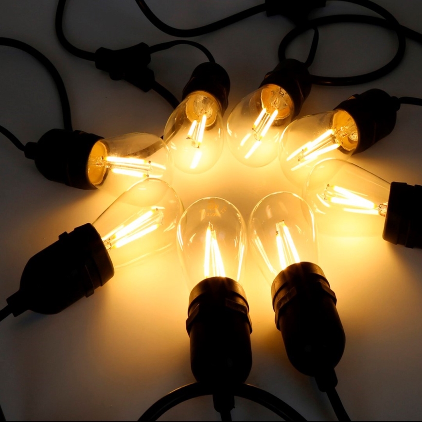 Exterior corrente decorativa GRINALDA 10xE27/15W/230V 10m IP44