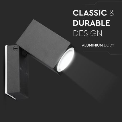 Exterior flexível iluminação de parede 1xGU10/35W/230V IP44 preto