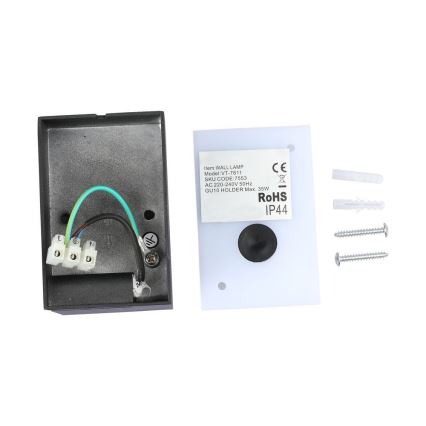 Exterior flexível iluminação de parede 1xGU10/35W/230V IP44 preto