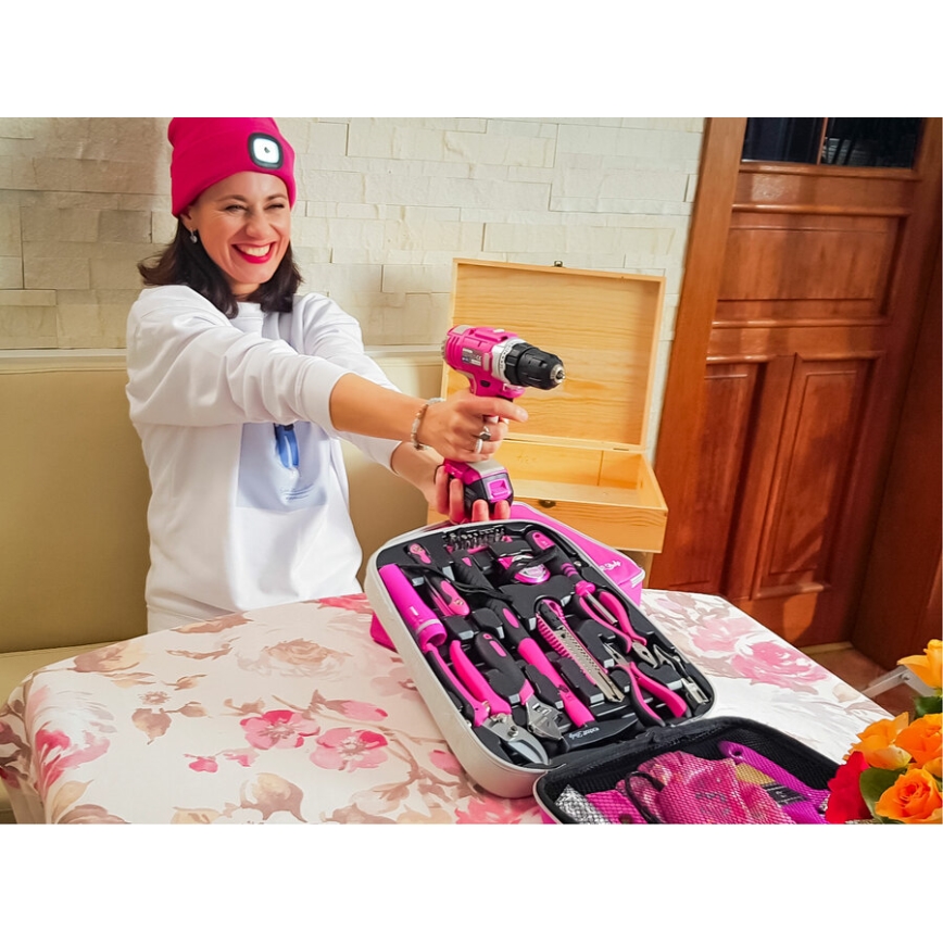 Extol - Aparafusadora sem fio 1300 mAh 12V rosa