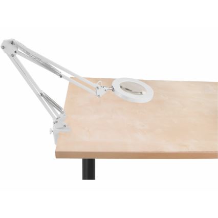Extol - Candeeiro de mesa LED com regulação e lupa LED/8W/5V 2900/4500/7500K branco