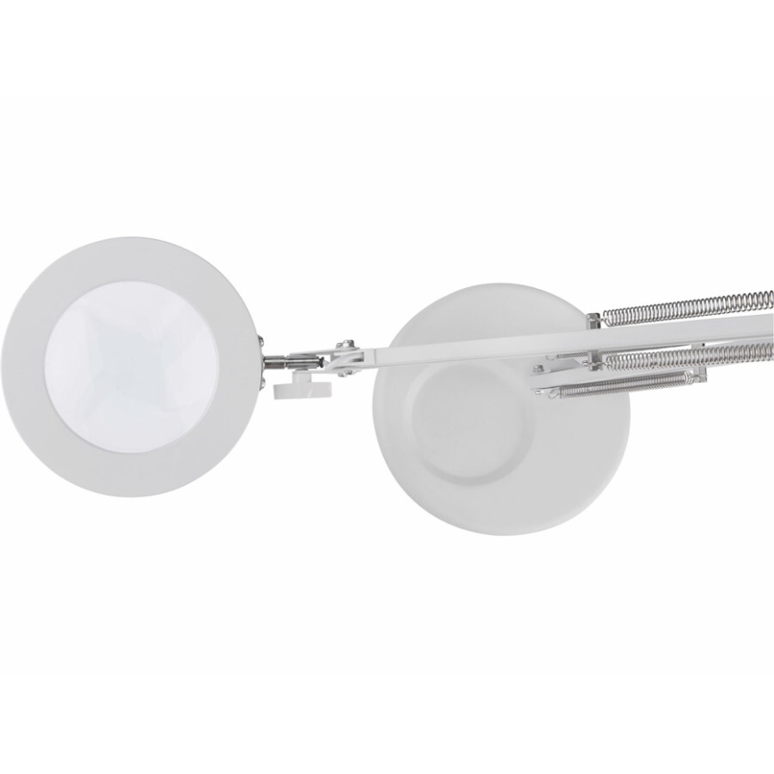 Extol - Candeeiro de mesa LED com regulação e lupa LED/8W/5V 2900/4500/7500K branco