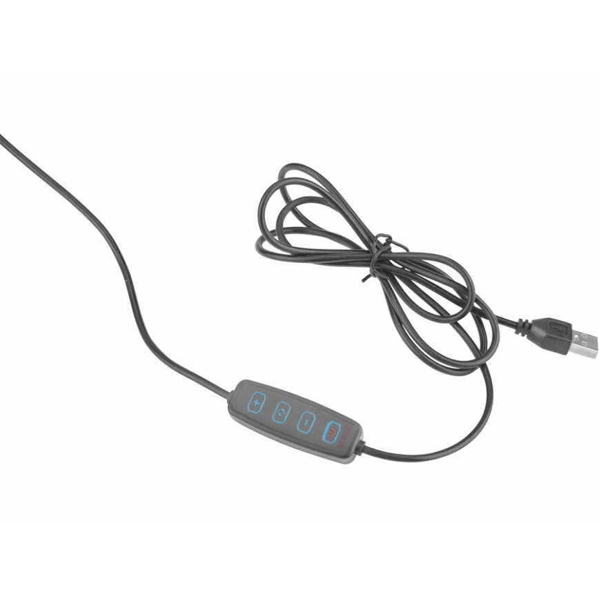 Extol - Candeeiro de mesa LED com regulação e lupa LED/8W/5V 2900/4500/7500K preto