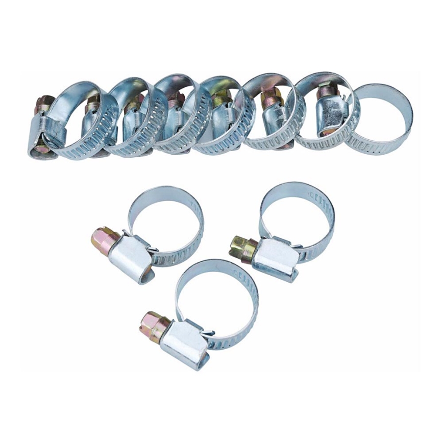 Extol - CONJUNTO 10x Clipe para mangueira 12-22 mm aço inoxidável