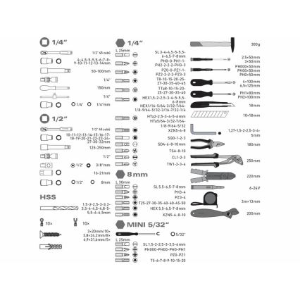 Extol - Conjunto de ferramentas 303 pcs
