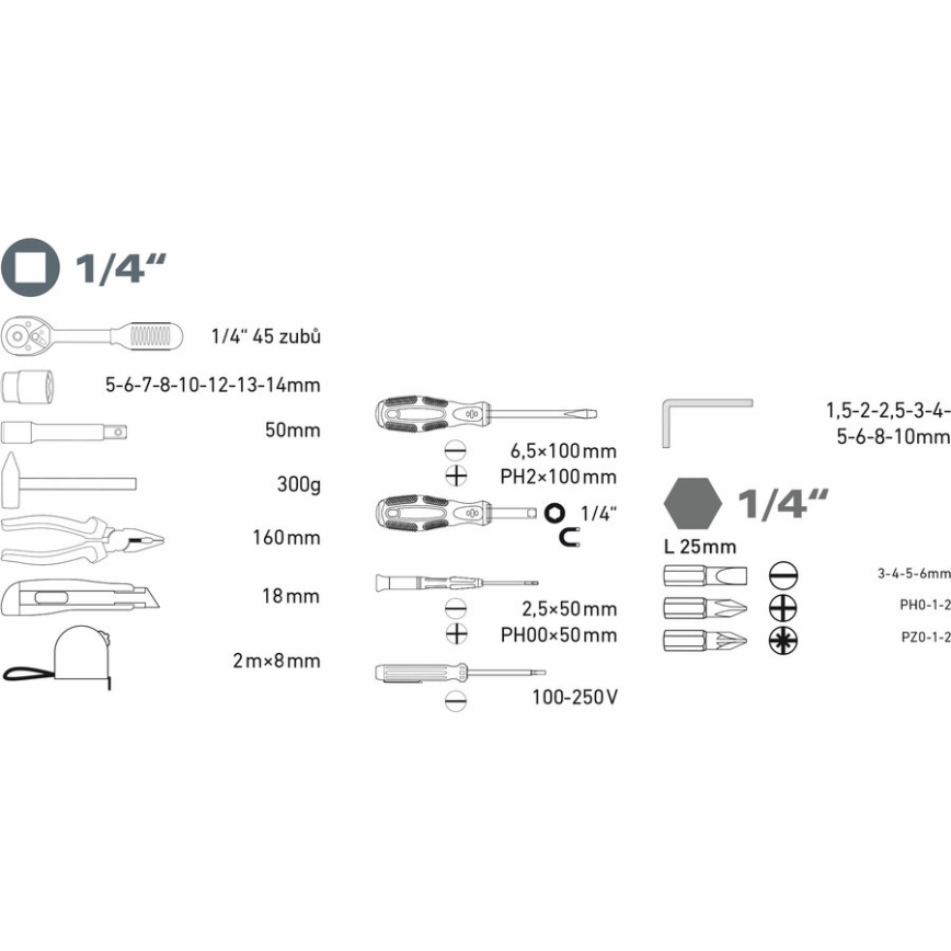 Extol - Conjunto de ferramentas 39 pcs