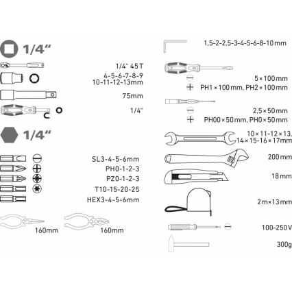 Extol - Conjunto de ferramentas 59 pcs