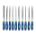 Extol - Conjunto de limas de agulha com cabo de plástico 10 pcs