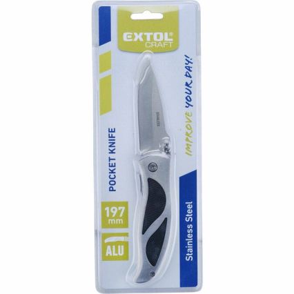 Extol - Faca dobrável 197 mm de aço inoxidável