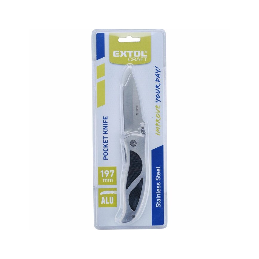 Extol - Faca dobrável 197 mm de aço inoxidável
