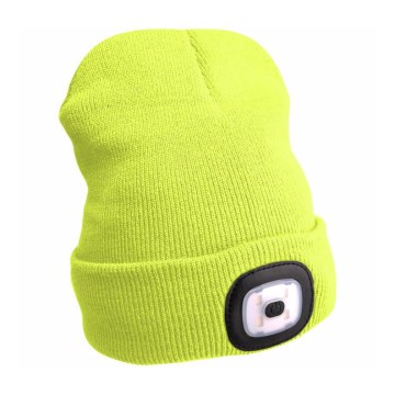 Extol - Gorro com uma lanterna de cabeça e carregador USB 300 mAh amarelo neon tamanho UNI