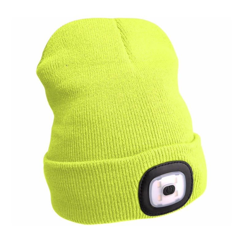 Extol - Gorro com uma lanterna de cabeça e carregador USB 300 mAh amarelo neon tamanho UNI
