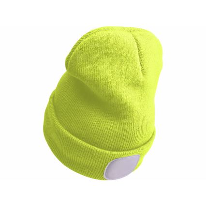 Extol - Gorro com uma lanterna de cabeça e carregador USB 300 mAh amarelo neon tamanho UNI