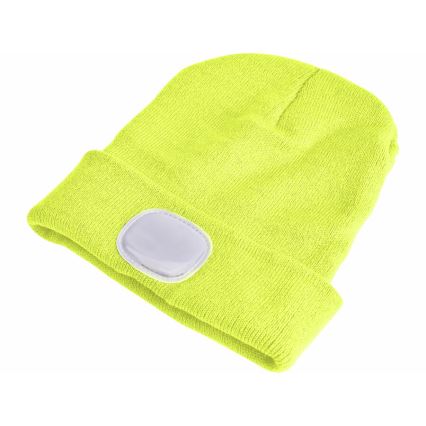 Extol - Gorro com uma lanterna de cabeça e carregador USB 300 mAh amarelo neon tamanho UNI