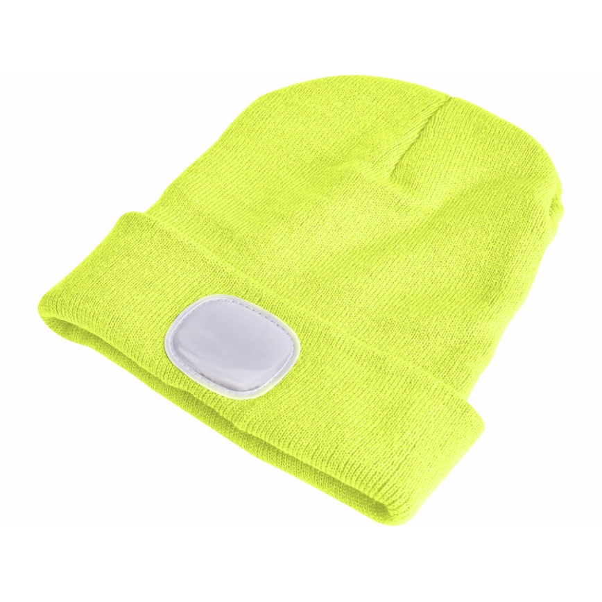 Extol - Gorro com uma lanterna de cabeça e carregador USB 300 mAh amarelo neon tamanho UNI