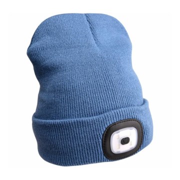 Extol - Gorro com uma lanterna de cabeça e carregador USB 300 mAh azul tamanho UNI