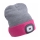 Extol - Gorro com uma lanterna de cabeça e carregador USB 300 mAh cinzento/rosa tamanho UNI