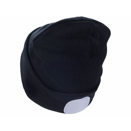 Extol - Gorro com uma lanterna de cabeça e carregador USB 300 mAh preto tamanho UNI