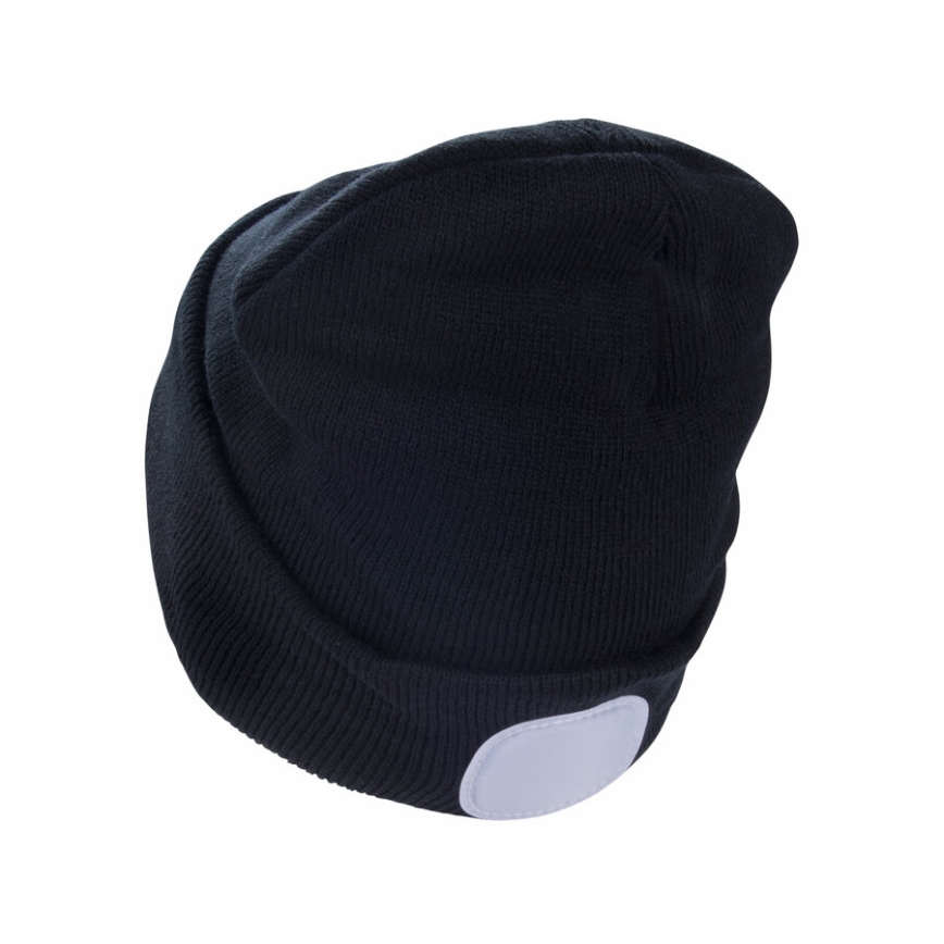 Extol - Gorro com uma lanterna de cabeça e carregador USB 300 mAh preto tamanho UNI