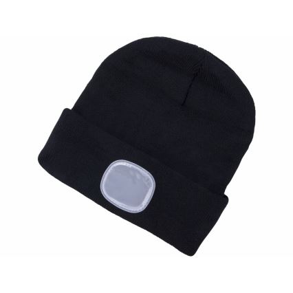 Extol - Gorro com uma lanterna de cabeça e carregador USB 300 mAh preto tamanho UNI