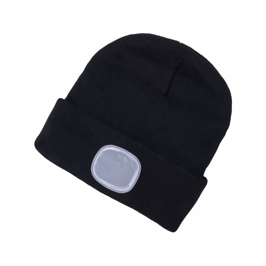 Extol - Gorro com uma lanterna de cabeça e carregador USB 300 mAh preto tamanho UNI