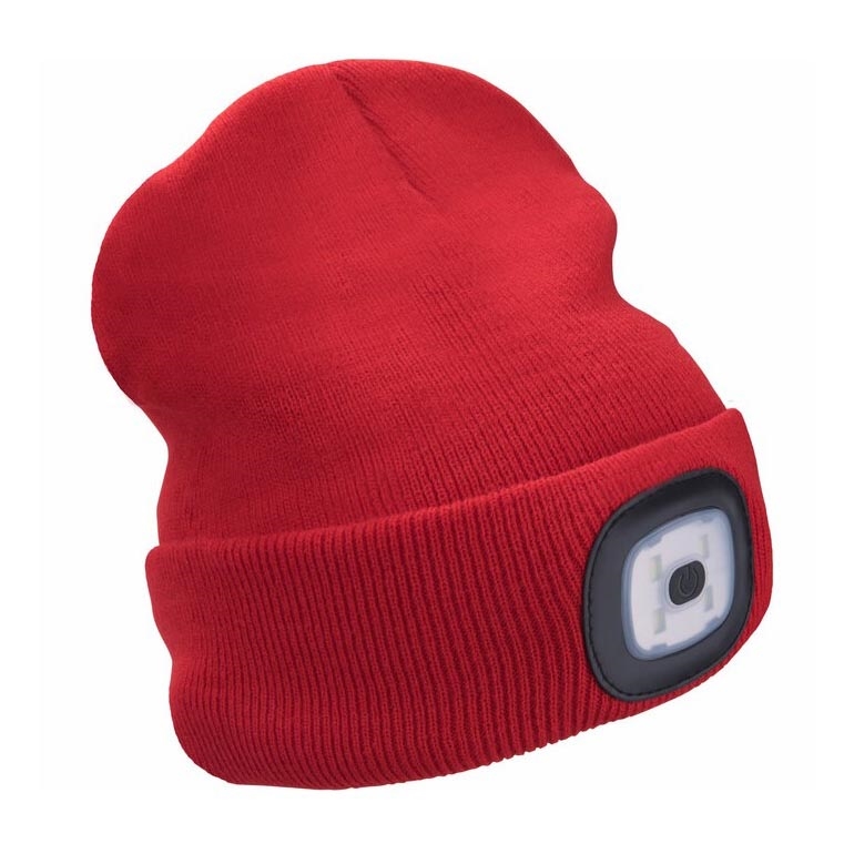 Extol - Gorro com uma lanterna de cabeça e carregador USB 300 mAh vermelho tamanho UNI