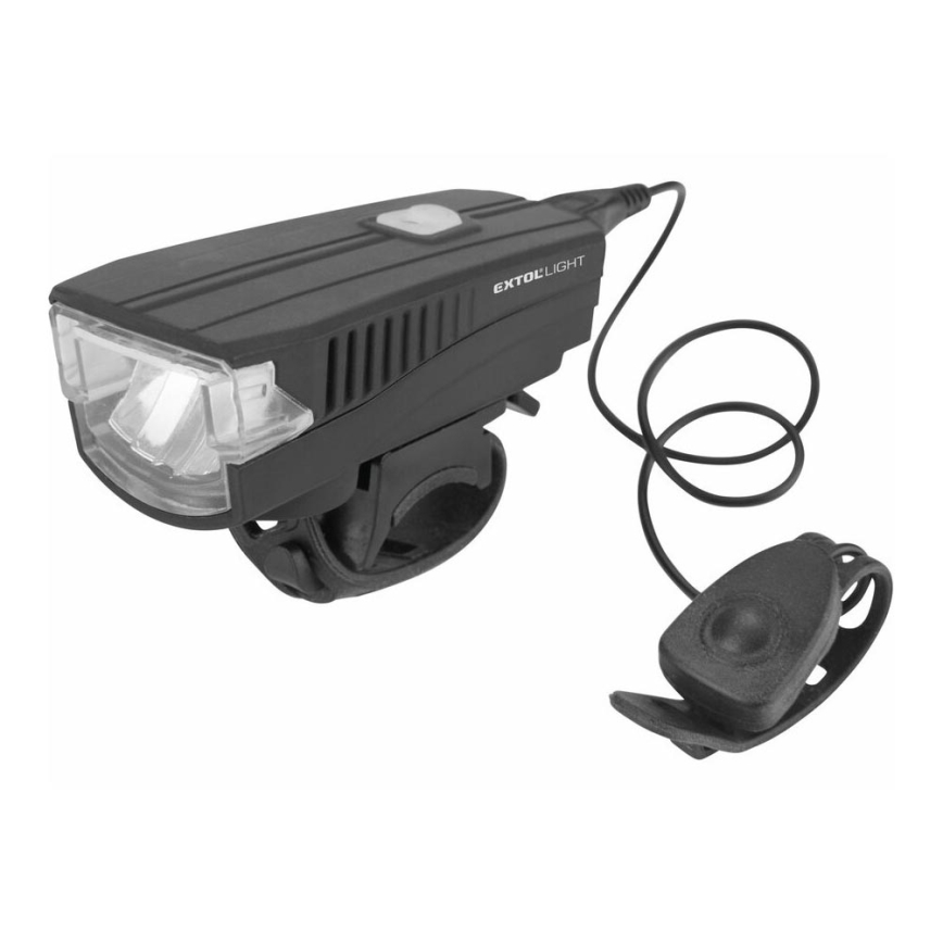 Extol - Lanterna de bicicleta recarregável com uma buzina LED/5W/1200mAh/3,7V IPX4