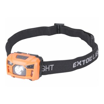 Extol - Lanterna de cabeça LED com sensor LED/3W/1200 mAh/3,7V laranja/preto