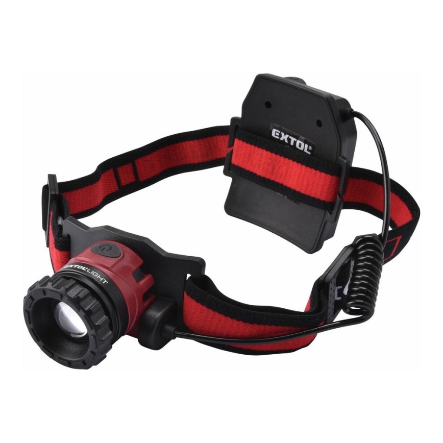 Extol - Lanterna de cabeça LED LED/10W/2400 mAh/3,7V preto/vermelho