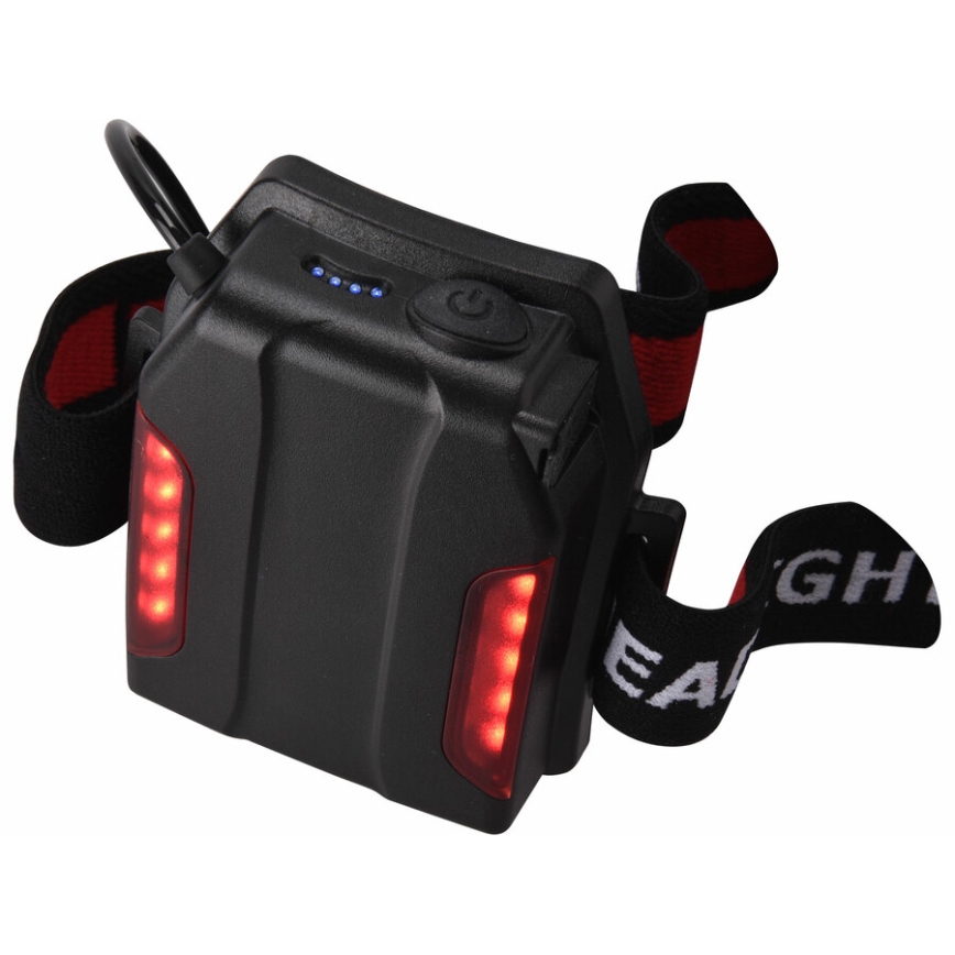 Extol - Lanterna de cabeça LED LED/10W/2400 mAh/3,7V preto/vermelho