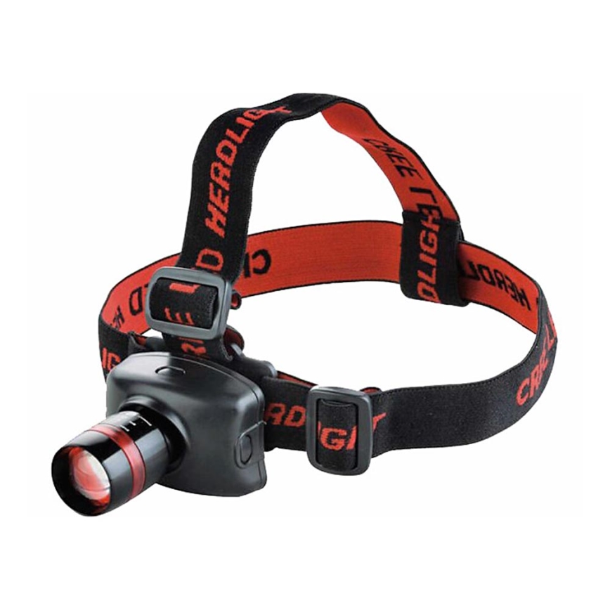 Extol - Lanterna de cabeça LED LED/3W/3xAAA preto/vermelho