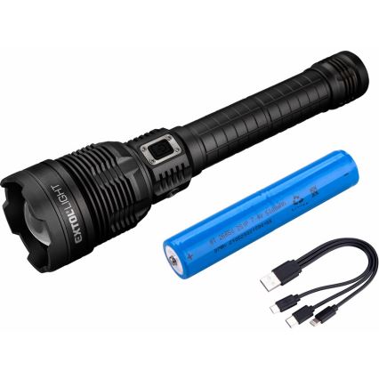 Extol - Lanterna regulável LED com power bank LED/60W/10000 mAh 8000 lm IPX4 preto