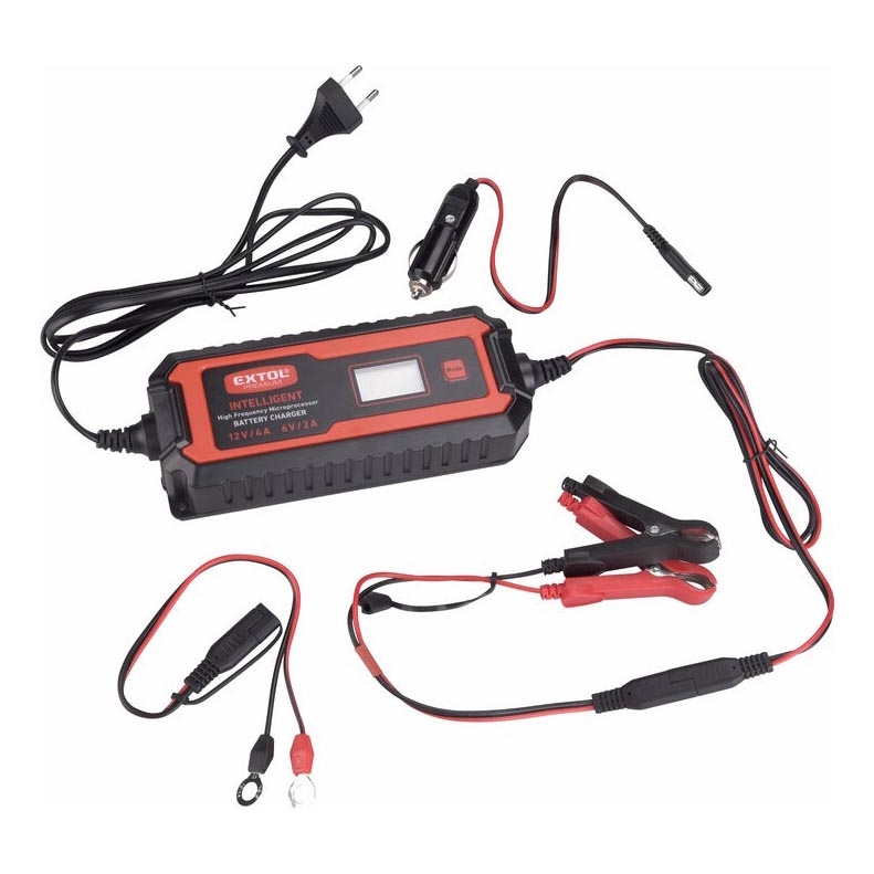 Extol Premium - Carregador de bateria do carro 9 fases 6/12V 4A IP65