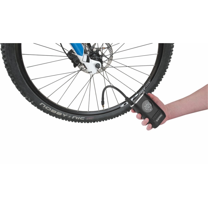 Extol Premium - Compressor digital de bolso 2000 mAh 7,4V preto