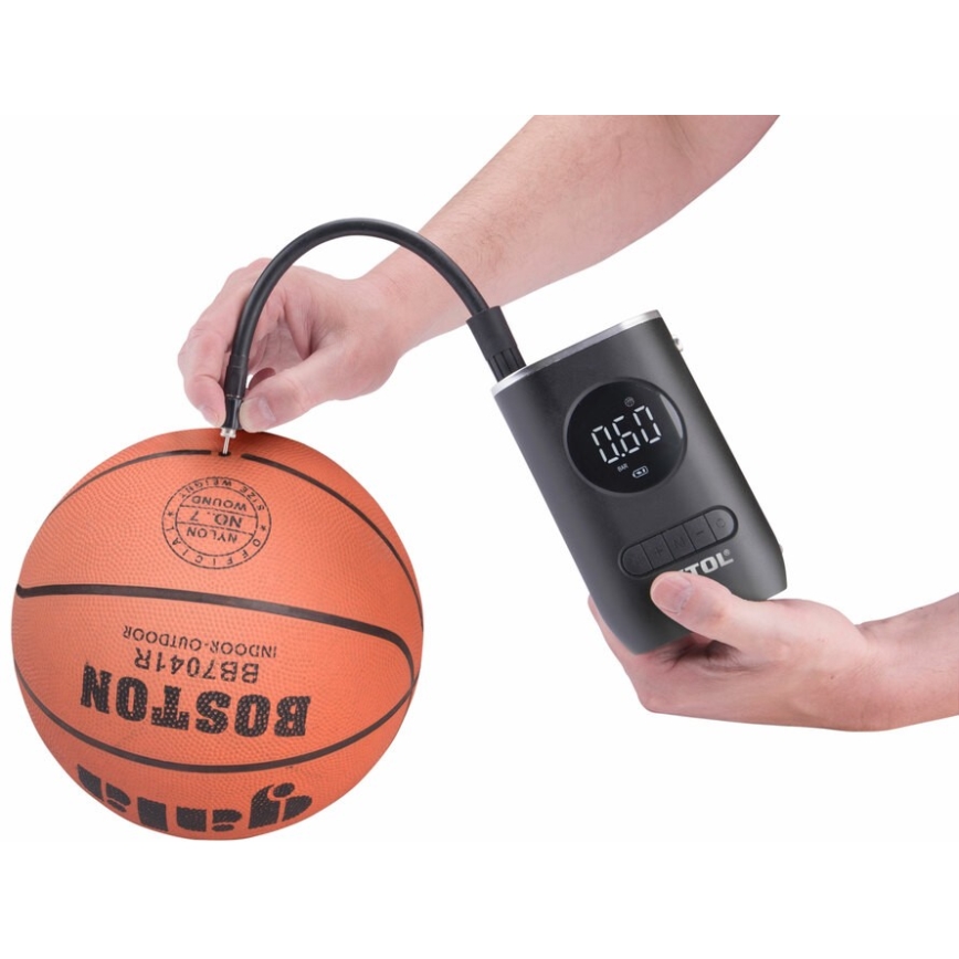 Extol Premium - Compressor digital de bolso 2000 mAh 7,4V preto