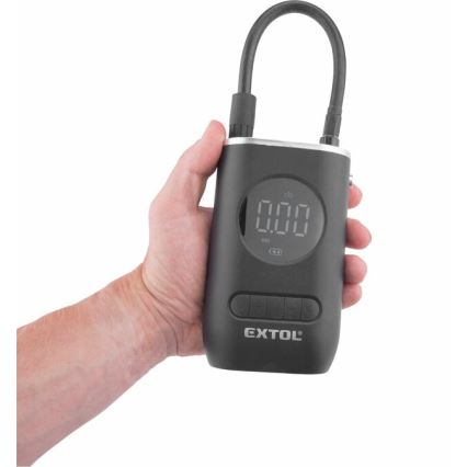 Extol Premium - Compressor digital de bolso 2000 mAh 7,4V preto