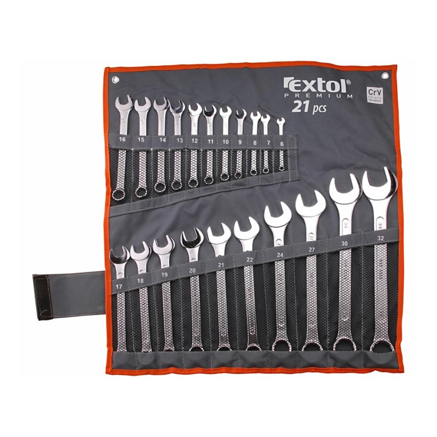 Extol Premium - Conjunto de chaves abertas sextavadas a 32mm 21 pcs