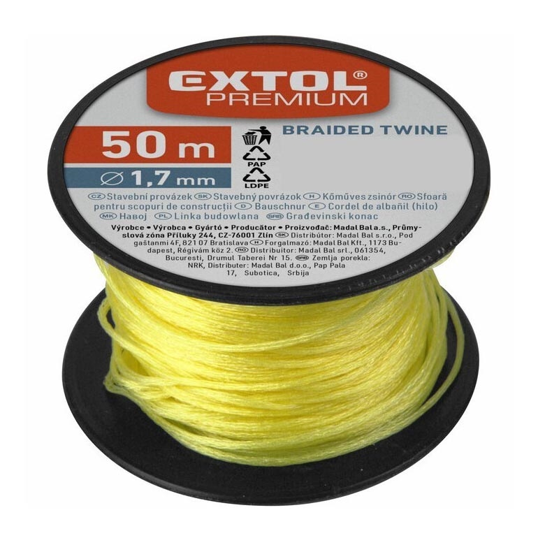 Extol Premium - Fio de construção 1,7mm x 50m amarelo