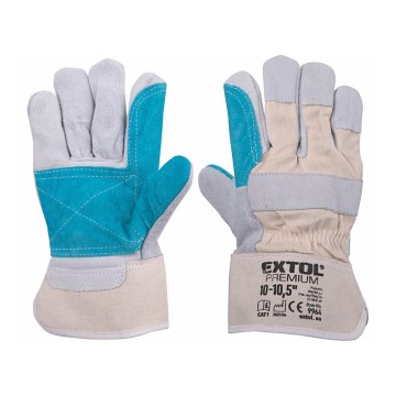 Extol Premium - Luvas de trabalho tamanho 10''-10,5" branco/azul