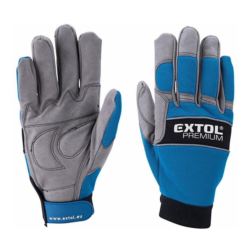 Extol Premium - Luvas de trabalho tamanho 10'' azul/cinzento