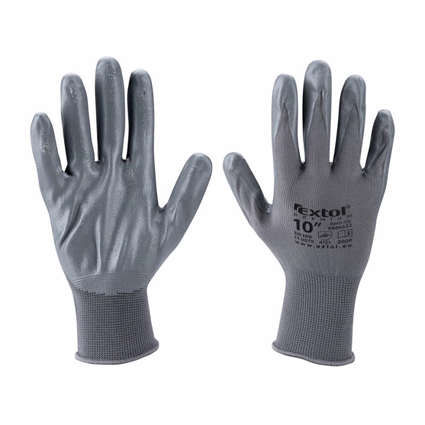 Extol Premium - Luvas de trabalho tamanho 10'' cinzento