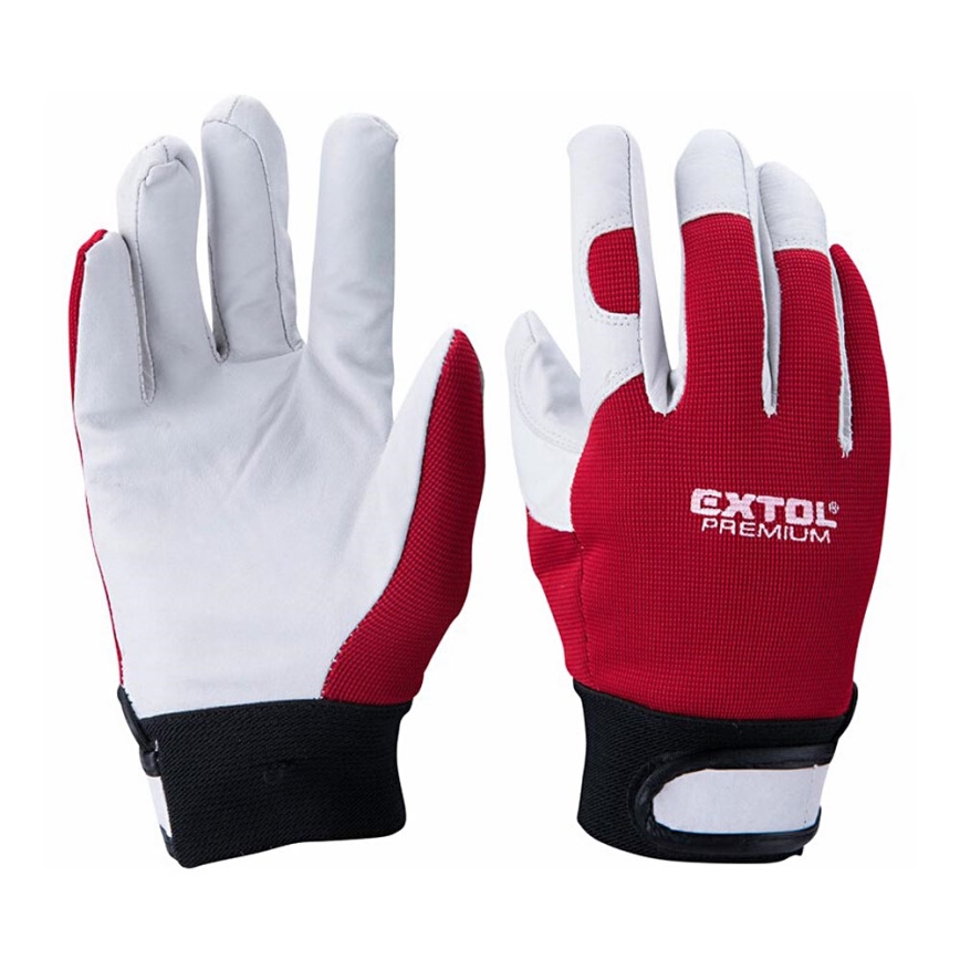 Extol Premium - Luvas de trabalho tamanho 10'' vermelho/branco