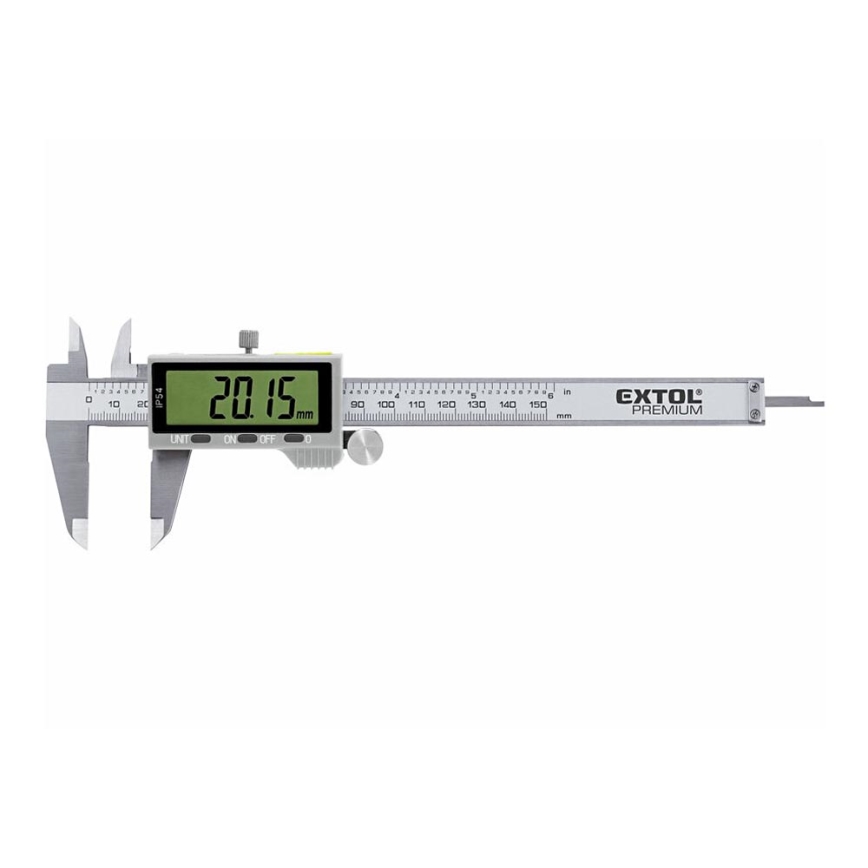 Extol Premium - Medidor digital para metais 0-150 mm 1xCR1632 IP54