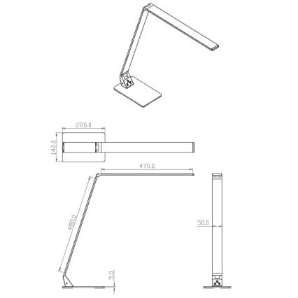 Fabas 3265/30/212 - Candeeiro de mesa LED com regulação WASP LED/12W/230V 3000/4000/5000K cromado mate