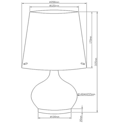 Fabas Luce 2533-34-102 - Candeeiro de mesa ADE 1xG9/25W/230V + 1xE14/60W