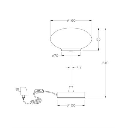 Fabas Luce 3339-30-178 - LED Candeeiro de mesa táctil com regulação JAP LED/5W/230V cromado mate